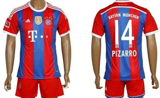 2014/15 Bayern Munchen #14 Pizarro Home Soccer Shirt Kit