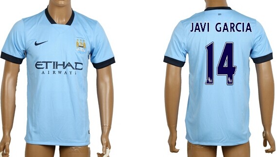 2014/15 Manchester City #14 Javi Garcia Home Soccer AAA+ T-Shirt