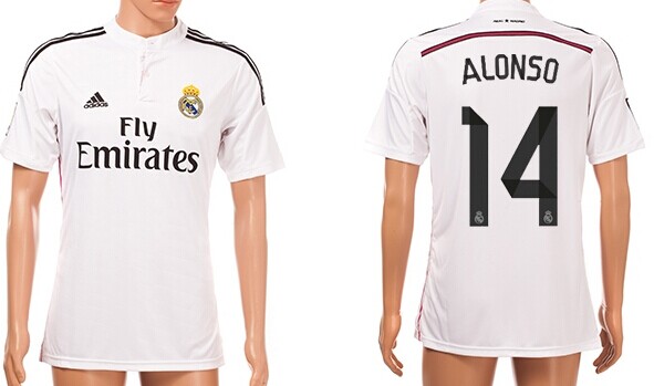 2014/15 Real Madrid #14 Alonso Home Soccer AAA+ T-Shirt