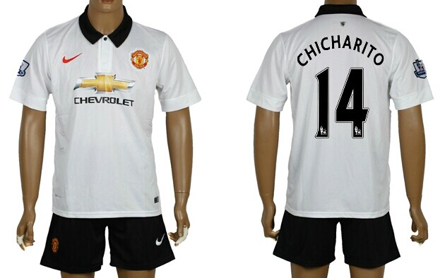 2014/15 Manchester United #14 Chicharito Away Soccer Shirt Kit