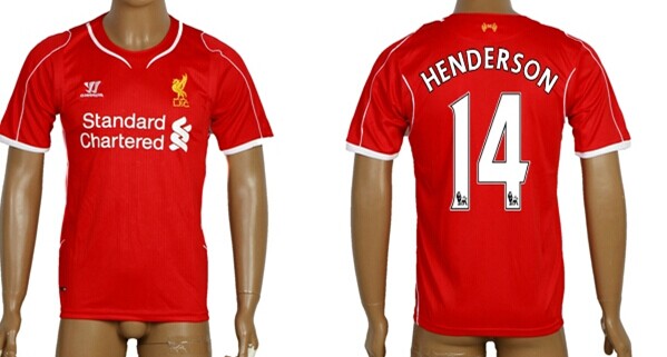 2014/15 Liverpool FC #14 Henderson Home Soccer AAA+ T-Shirt