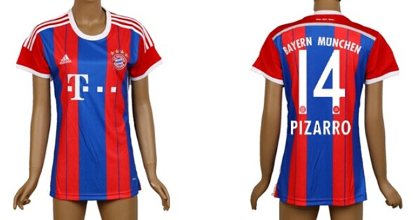 2014/15 Bayern Munchen #14 Pizarro Home Soccer AAA+ T-Shirt_Womens