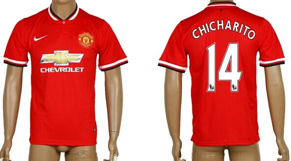 2014/15 Manchester United #14 Chicharito Home Soccer AAA+ T-Shirt