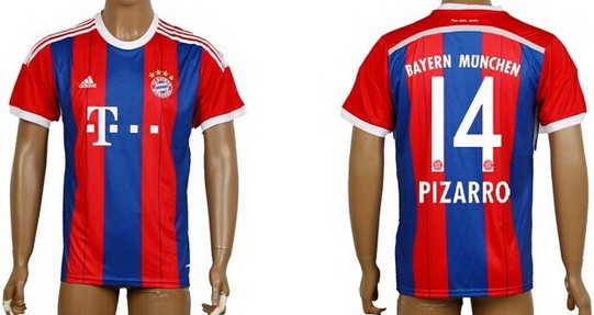 2014/15 Bayern Munchen #14 Pizarro Home Soccer AAA+ T-Shirt
