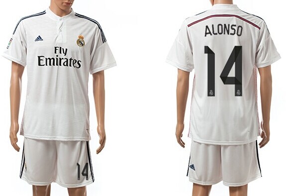 2014/15 Real Madrid #14 Alonso Home Soccer Shirt Kit
