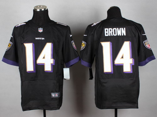Nike Baltimore Ravens #14 Marlon Brown 2013 Black Elite Jersey