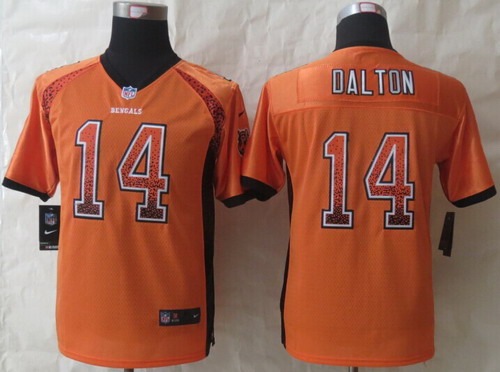 Nike Cincinnati Bengals #14 Andy Dalton 2013 Drift Fashion Orange Elite Jersey