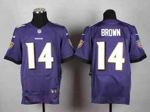 Nike Baltimore Ravens #14 Marlon Brown 2013 Purple Elite Jersey