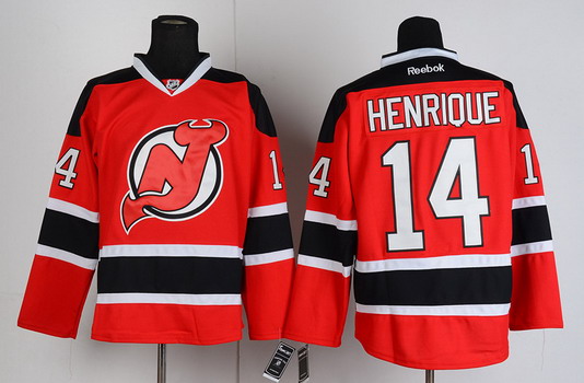 New Jersey Devils #14 Adam Henrique Red With Black Jersey