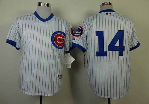 Chicago Cubs #14 Ernie Banks 1988 White Pullover Jersey