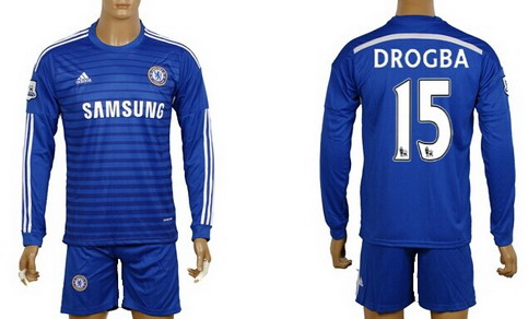 2014/15 Chelsea FC #15 M.Salah Home Long Sleeve Shirt Kit
