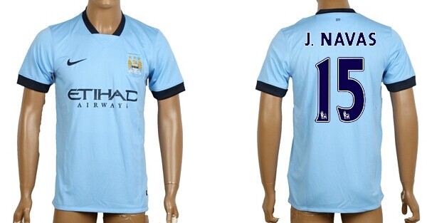 2014/15 Manchester City #15 J.Navas Home Soccer AAA+ T-Shirt