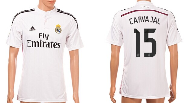 2014/15 Real Madrid #15 Carvajal Home Soccer AAA+ T-Shirt