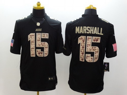 Nike Chicago Bears #15 Brandon Marshall Salute to Service Black Limited Jersey