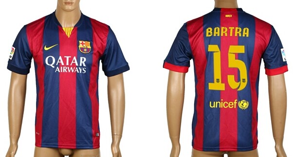 2014/15 FC Bacelona #15 Bartra Home Soccer AAA+ T-Shirt