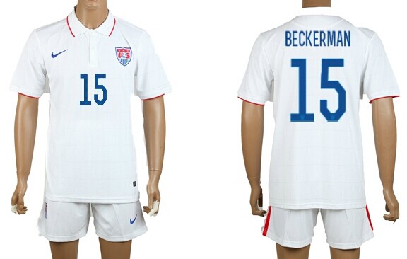 2014 World Cup USA #15 Beckerman Home Soccer Shirt Kit
