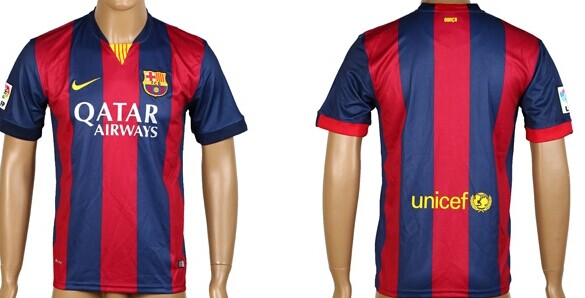 2014/15 FC Bacelona Blank (or Custom) Home Soccer AAA+ T-Shirt
