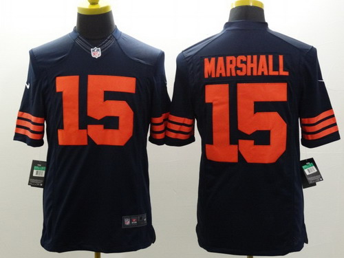 Nike Chicago Bears #15 Brandon Marshall Blue With Orange Limited Jersey