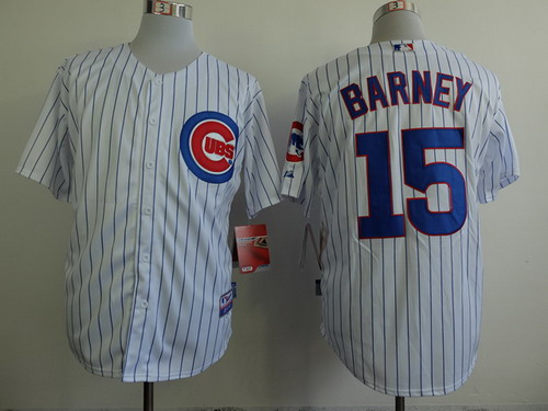 Chicago Cubs #15 Darwin Barney White Pinstirpe Jersey