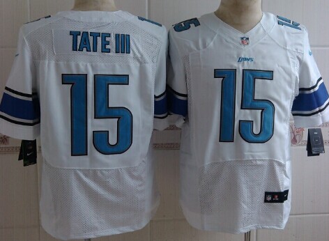 Nike Detroit Lions #15 Golden Tate III White Elite Jersey