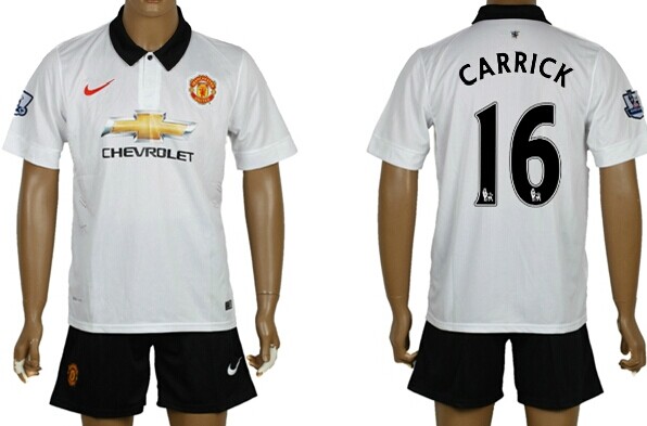 2014/15 Manchester United #16 Carrick Away Soccer Shirt Kit