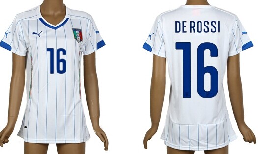2014 World Cup Italy #16 De Rossi Away Soccer AAA+ T-Shirt_Womens