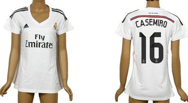 2014/15 Real Madrid #16 Casemiro Home Soccer AAA+ T-Shirt_Womens