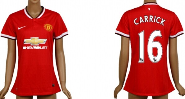 2014/15 Manchester United #16 Carrick Home Soccer AAA+ T-Shirt_Womens