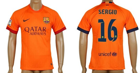 2014/15 FC Bacelona #16 Sergio Away Soccer AAA+ T-Shirt