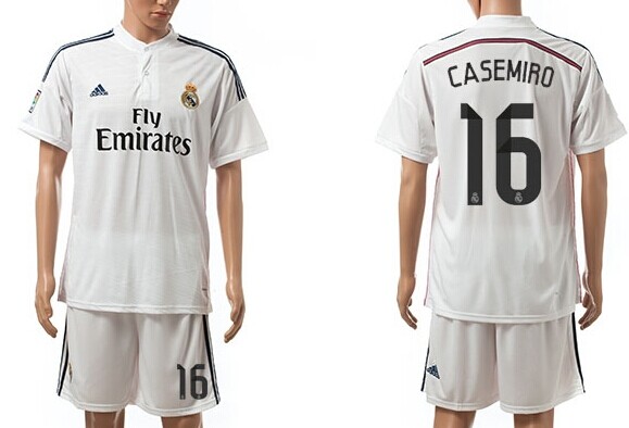 2014/15 Real Madrid #16 Casemiro Home Soccer Shirt Kit