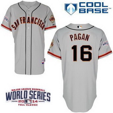 San Francisco Giants #16 Angel Pagan 2014 World Series Gray Jersey