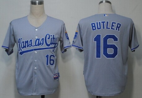 Kansas City Royals #16 Billy Butler Gray Jersey