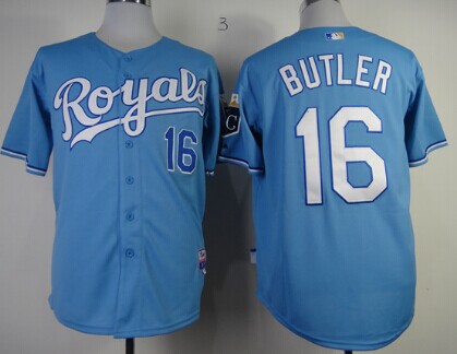 Kansas City Royals #16 Billy Butler Light Blue Jersey