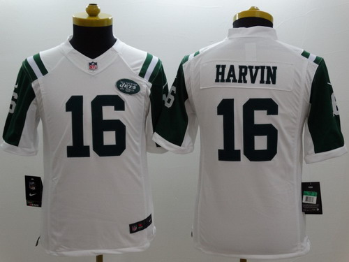 Nike New York Jets #16 Percy Harvin White Limited Kids Jersey