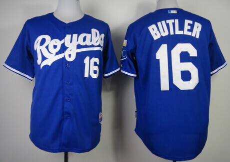 Kansas City Royals #16 Billy Butler Navy Blue Jersey