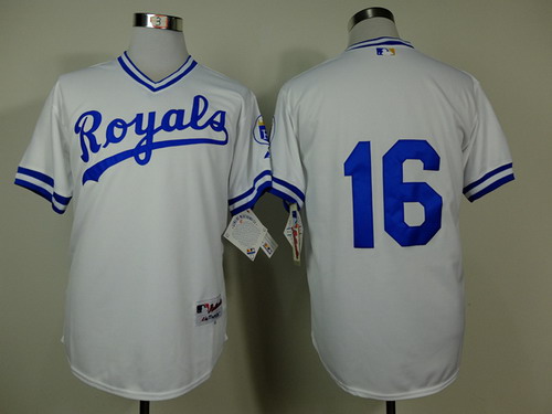 Kansas City Royals #16 Billy Butler 1974 White Jersey