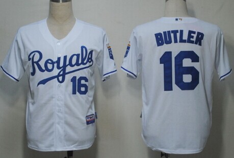 Kansas City Royals #16 Billy Butler White Jersey