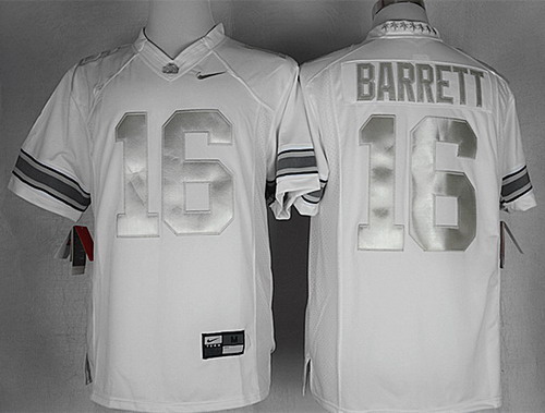 Ohio State Buckeyes #16 J.T. Barrett Platinum White Limited Jersey