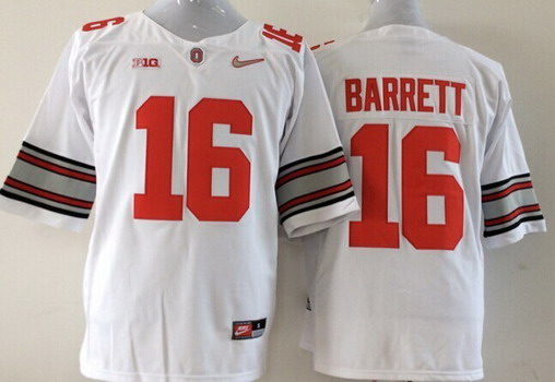 Ohio State Buckeyes #16 J.T. Barrett 2015 Playoff Rose Bowl Special Event Diamond Quest White Jersey