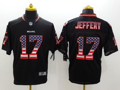 Nike Chicago Bears #17 Alshon Jeffery 2014 USA Flag Fashion Black Elite Jersey