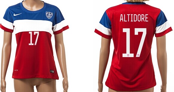 2014 World Cup USA #17 Altidore Away Soccer AAA+ T-Shirt_Womens