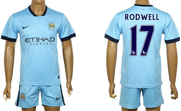 2014/15 Manchester City #17 Rodwell Home Soccer Shirt Kit