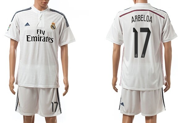 2014/15 Real Madrid #17 Arbeloa Home Soccer Shirt Kit