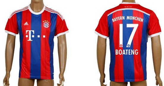 2014/15 Bayern Munchen #17 Boateng Home Soccer AAA+ T-Shirt