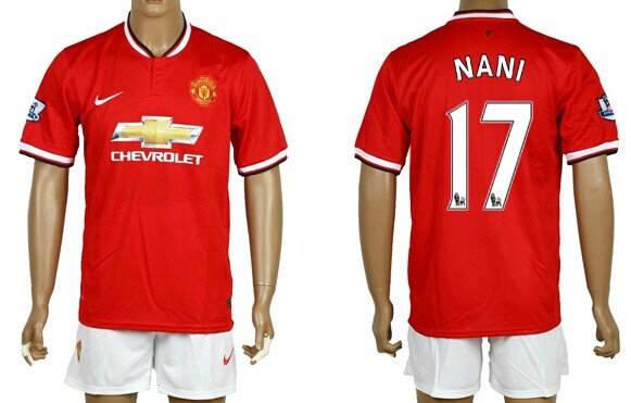 2014/15 Manchester United #17 Nani Home Soccer Shirt Kit
