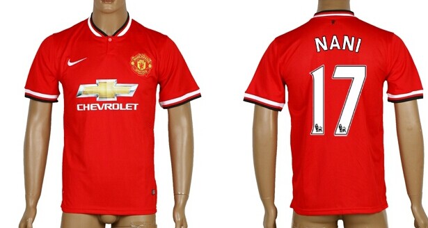 2014/15 Manchester United #17 Nani Home Soccer AAA+ T-Shirt