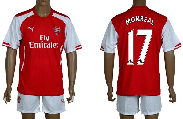 2014/15 Arsenal FC #17 Monreal Home Soccer Shirt Kit