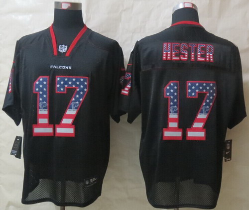 Nike Atlanta Falcons #17 Devin Hester 2014 USA Flag Fashion Black Elite Jersey