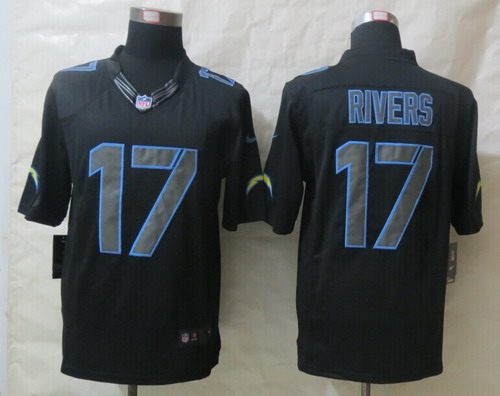 Nike San Diego Chargers #17 Philip Rivers Black Impact Limited Jersey