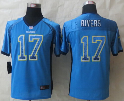 Nike San Diego Chargers #17 Philip Rivers 2013 Drift Fashion Blue Kids Jersey